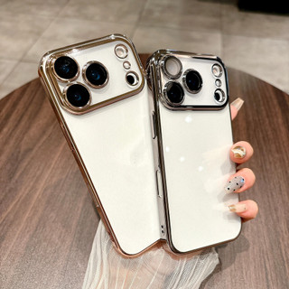 [JLK] Mạ Trong Suốt Lấp Lánh Pha Lê HD Dành Cho iPhone 17 Air 17Pro 16 15 Pro Max 16Plus Ống Kính Kính Phim Mỏng Siêu Mỏng Vỏ Cứng