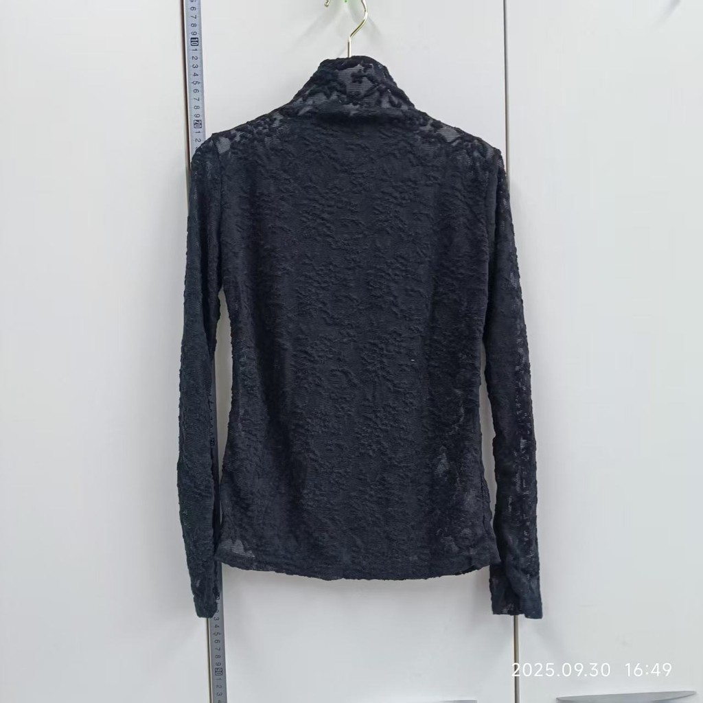 Milyfashion Ren Jacquard Đáy Thu Đông Ôm Hơn Nửa Cổ Cao Bên Trong Slim-fit Top