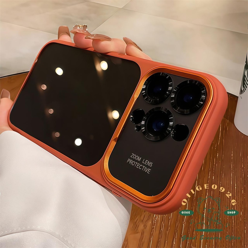 【 Ốp lưng iPhone17 】 Vỏ điện thoại acrylic cảm giác da Orange Scrub iphone17 Pro Max 16 15 cho vỏ iPhone vỏ mềm silicon TPU chống sốc