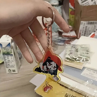 Anime Yi Xi Butcher Vanity Cosplay Keychain Acrylic Pendant Keyring Two-sided Key Chain Bag Accessories Halloween Orname