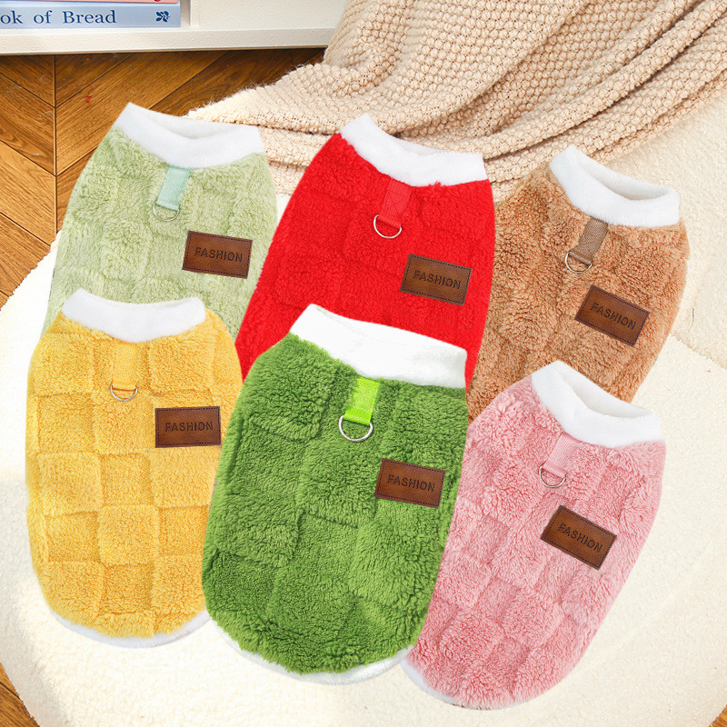 【Ready Stock】 Pet Clothes Autumn and Winter New Dog Clothes Plush New Cat Clothing Golden Retriever Dog Cat Supplies 6rPK