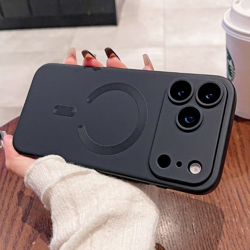 Ốp Điện Thoại Mềm Từ Tính Mờ Sang Trọng Có Gương Bảo Vệ Cho iPhone 17 16 15 14 13 12 11 Pro Max Plus 17AIR Ốp lưng Ốp Lưng