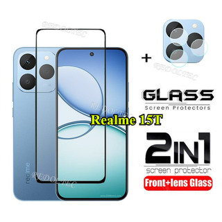 Realme 15T Kính cường lực 2 trong 1 + bảo vệ ống kính camera full keo kèm film bảo vệ màn hình