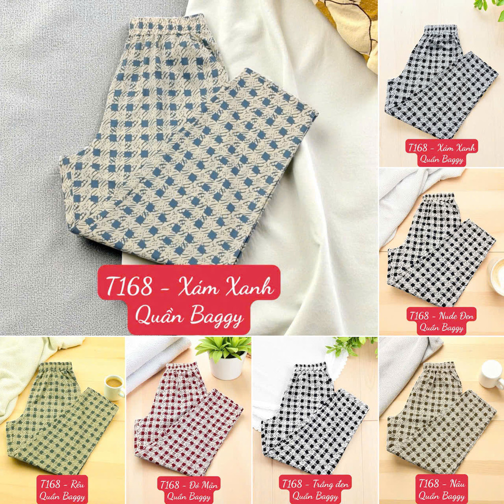 T168 Quần Baggy - Vải Lụa Mango - Dài quần 92cm - Ống 16cm