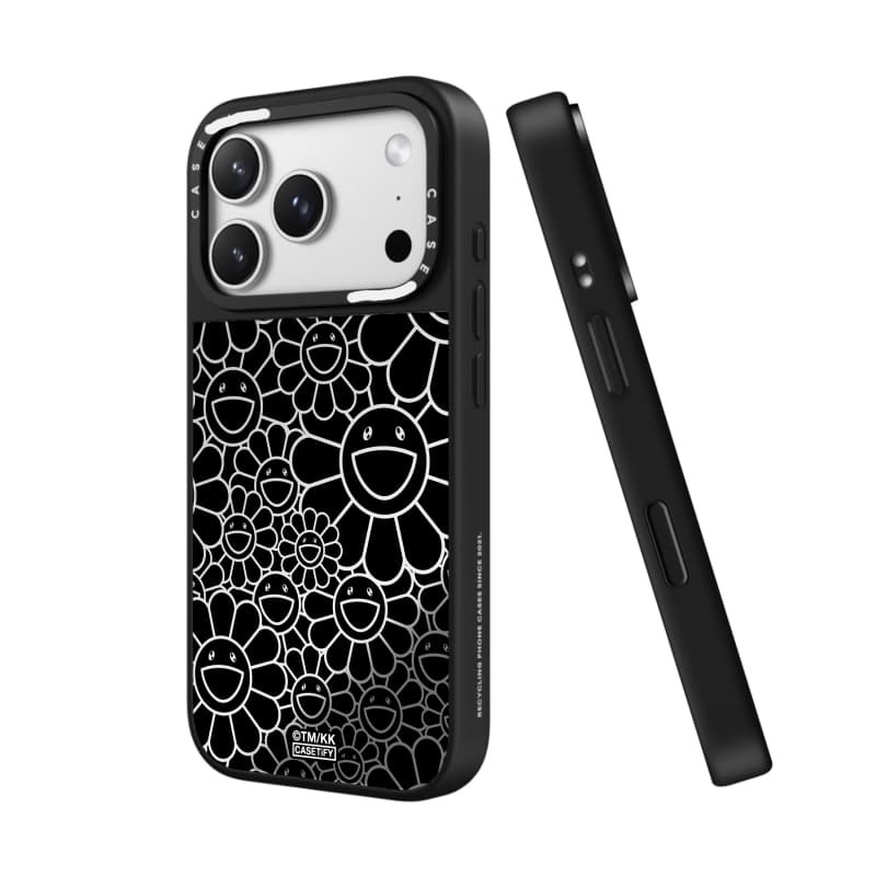 TAKASHI MURAKAMI x CASECASE: FLOWERS BLOOM MULTI-FLOWERS (RAINDOW) Ốp điện thoại iPhone hút từ tính cho iPhone 17 Air 16 15 14 13 12 Pro Max Plus logo khắc