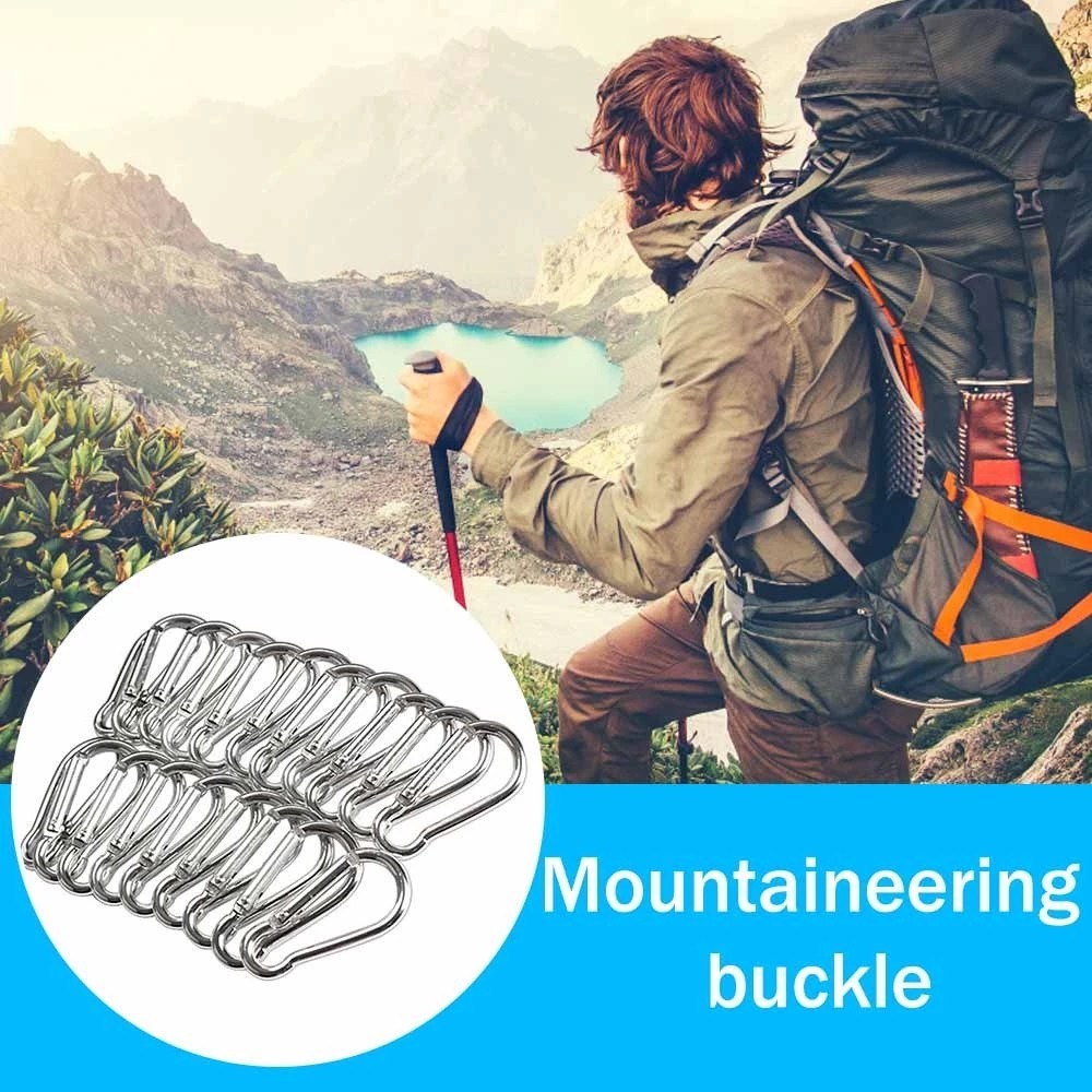 MB6 Set 10 Móc Khóa Garabiner Ghữ D Mini Bằng Hợp Kim Nhôm Tiện Dụng Khi Đi Gắm Trại MALAN