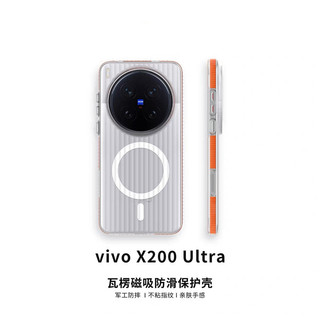 Thích hợp cho x200ultra Vỏ điện thoại từ tính magsafe Vỏ màu tương phản Frosted x200s Lưới tản nhiệt Họa tiết sóng Hàng hóa giao ngay