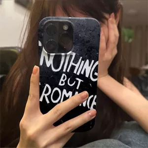 Ốp Điện Thoại QYJS Tiếng Anh Màu Đen Thoáng Mát Thích Hợp Cho IPhone 11 15 14 13 ProMax 12 PRO 17 AIR 16 E 7 8 PLUS XR XSMAX Phim Vỏ Cứng Nam Nữ Đơn Giản