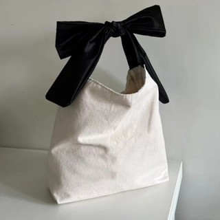 Túi vải nơ mới đơn giản phong cách Hàn Quốc, túi đeo vai dung tích lớn