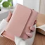 Ví Ngắn Nữ 65798|Chỉ may ngọt ngào tươi|Thiết kế đơn giản ba lần|Bóng siêu mỏng|Kẹp vé học sinh|Hộp đựng thẻ thay đổi đa chức năng