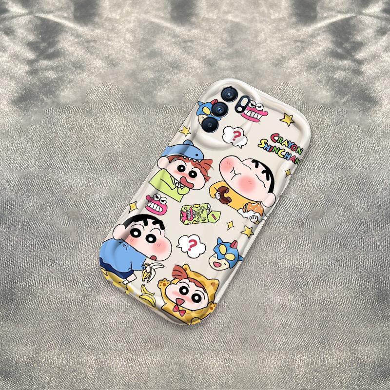 Ốp Silicon Hoạt Hình Cho OPPO A16 A16S A16K 3D Bé Gái Vỏ Điện Thoại Mềm TPU Kitty Crayon Shin-chan Ốp Lưng Chống Sốc Học Sinh