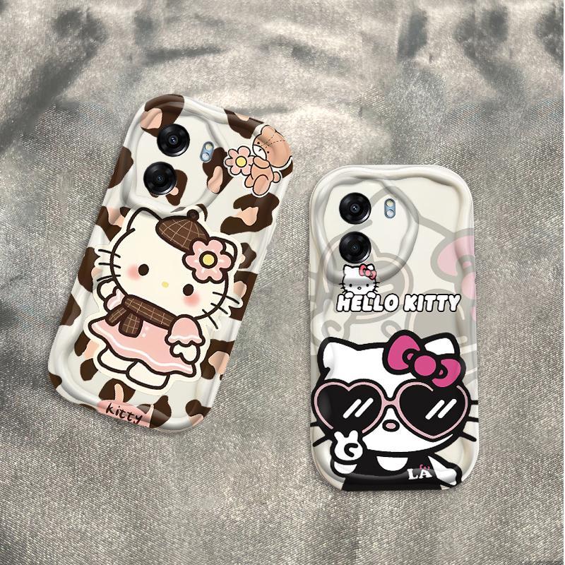 Ốp Silicon Hoạt Hình Cho OPPO A5X A6 Pro A6X 4G 5G 3D Thẩm Mỹ Mềm Ốp lưng TPU Da Báo Kitty Ốp Lưng Chống Sốc