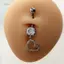 PNPIA- Mặt Dây Cá Tính Rốn Nhẫn Dành Cho Nữ Zircon Bụng Nút Móng Tay Cơ Thể Piercings Trang Sức