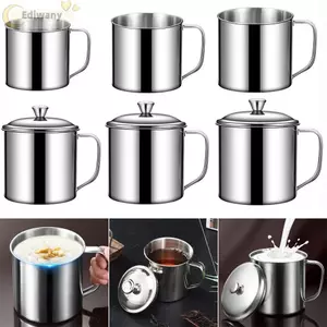 Cốc Nước EDIWANY, Thiết Kế Tay Cầm Cốc Inox 304, 350-1250ml Có Nắp Cốc Cà Phê Sữa Nhà