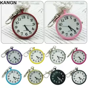 Đồng hồ bỏ túi thạch anh KANGN, Đồng hồ treo tròn nhỏ mặt số lớn, Móc khóa thời trang Chấm phát sáng Thiết kế tối giản Đồng hồ ngực cho kỳ thi
