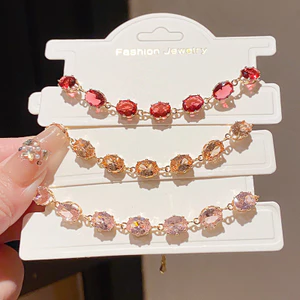 Ánh Sáng Pháp Sang Trọng Zircon Hình Bầu Dục Vòng Tay Hình Học Retro Tinh Tế Thời Trang Vòng Tay Tính Khí Niche Tay Trang Sức VTAJ