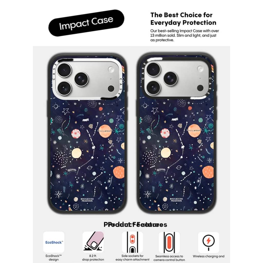 CASECASE X Space Case White Camera Ring Edition Matte Đen Cứng Hút Từ Tính Tác Động Dành Cho Apple IPhone 13 14 15 16 17 Pro Max Air Plus Có Hộp