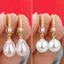 CANAMEK Trang Sức Cho Nữ Giọt Nước Ngọc Trai Bông Tai Nữ Đỏ Trắng Tròn Ngọc Trai Hình Bầu Dục Bông Tai Cưới Đính Hôn Lễ Tình Nhân Quà Tặng CSF