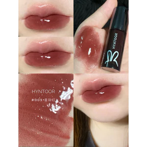 🔥son bóng Không Dính Tóc lip gloss Thỏ Đen HYNTOOR Hành Tinh Son Bóng 009 Son Bóng Vật Chất Tối Nước Bóng Gương Thủy Tinh Đen Môi Son Bóng Son Môi