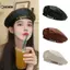 KUZHEN Nữ Thời Trang Vintage Thanh Lịch Dây Xích Kim Loại Da Hình Bát Giác Mũ Nồi Nữ Vintage Màu Trơn Mũ Nồi HOT