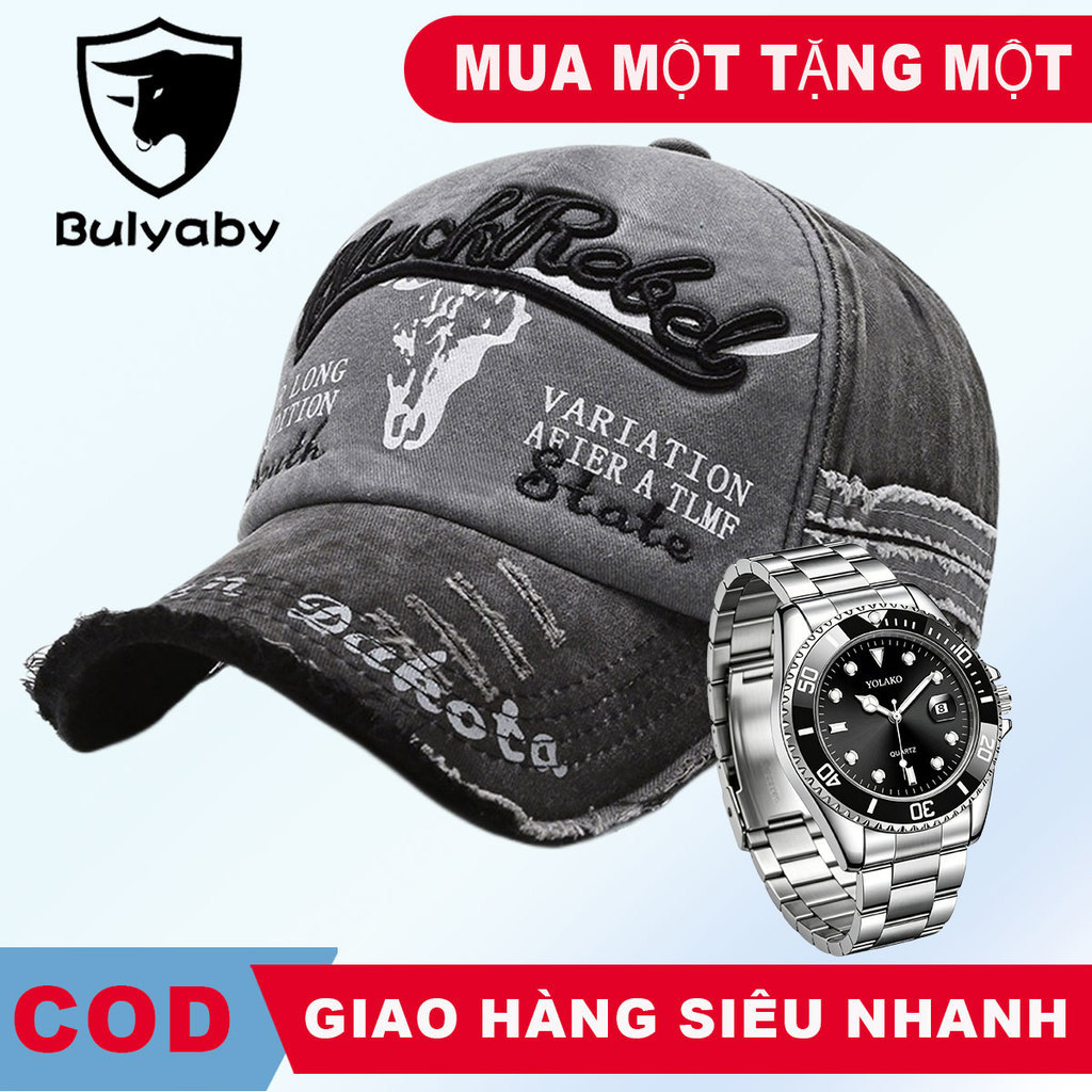 Combo Đồng hồ đeo tay cổ điển rửa mũ bóng chày sang trọng dành cho nam giới