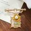 Thời Trung Cổ Cổ Tranh Dầu Trâm Thời Trang Cao Cấp Niche Ánh Sáng Sang Trọng Thực Vật Hoa Retro Sang Trọng Pin Trâm 6.16