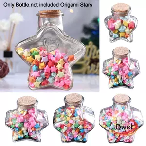 Chai thủy tinh DWEL Origami Stars, Chai chúc hình ngôi sao thủ công, Lọ thủy tinh sáng tạo tại nhà