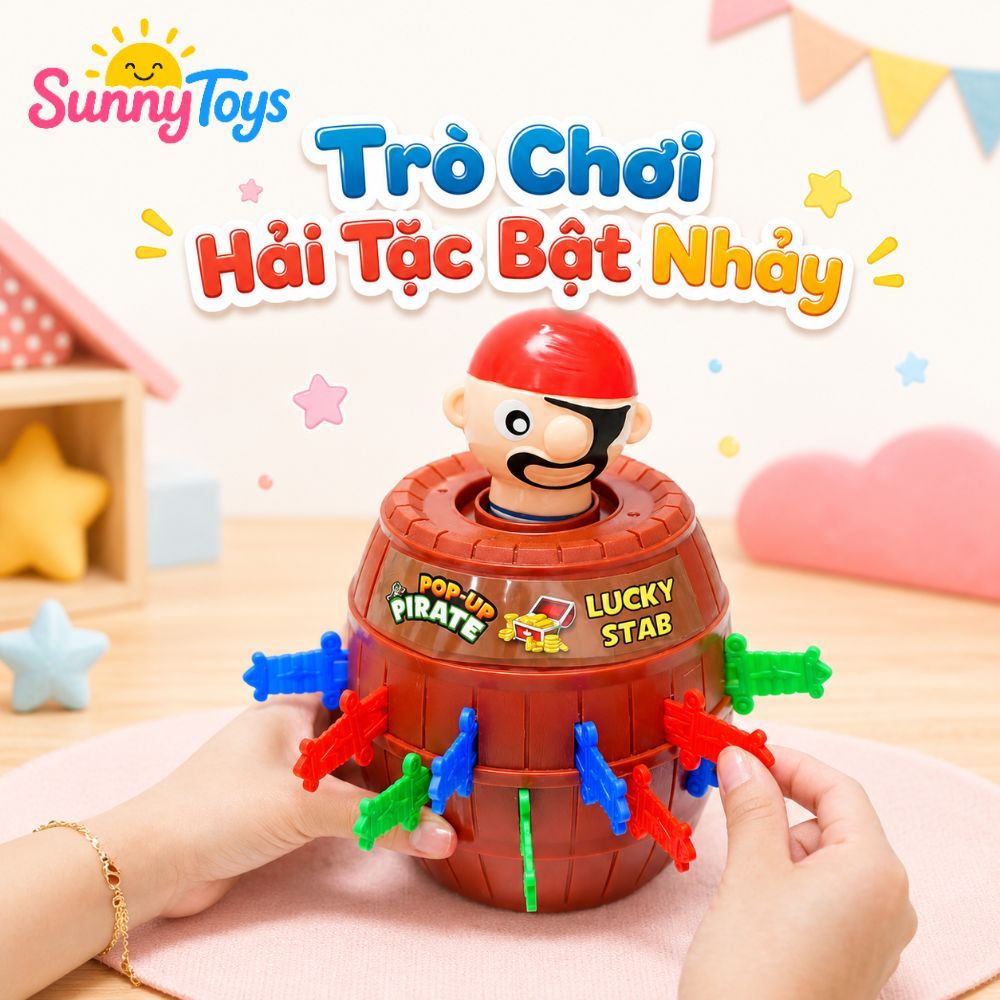 Đồ Chơi Thùng Hải Tặc Bật Nhảy SunnyToys - Trò Chơi Cắm Kiếm Vui Nhộn Cho Cả Gia Đình