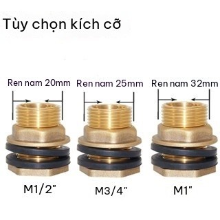 Khớp Nối Bồn Nước Đồng Thau Ren Ngoài Phi 21 Phi 27 Phi 34 Ốc Ép Bồn Nước Chống Rò Rỉ Bền Chắc