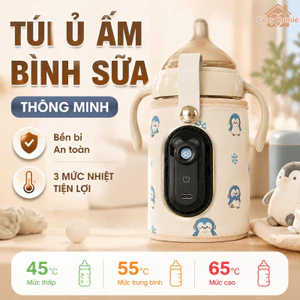 túi ủ bình sữa thông minh 3 mức nhiệt vải polyester chịu nhiệt phù hợp đa loại bình dùng du lịch xe