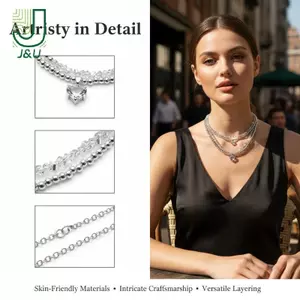 Hình Học Hai Lớp Boho Trái Tim Nelace Pha Lê Vintage Mặt Dây Chuyền Zircon Món Quà Trang Sức Cho Bé Gái