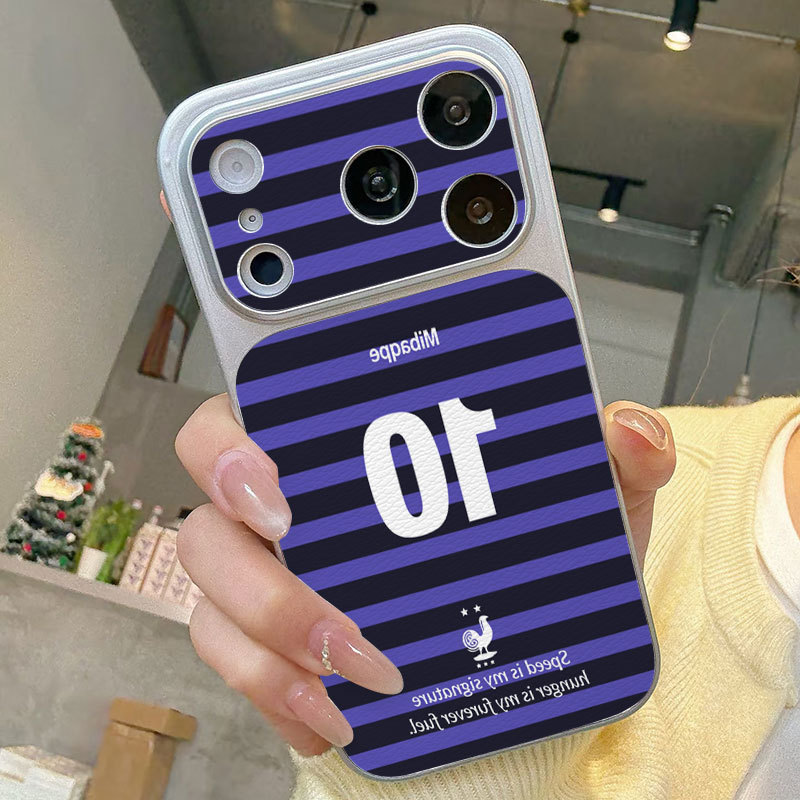 Ốp lưng iPhone Họa tiết da mạ phong cách Pháp Số 10 iPhone 17 16 15 14 13 12 11 Pro Max Plus Max