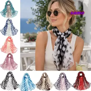 Khăn quàng cổ SAMO dành cho nữ, Khăn chấm bi mùa hè 160CM, Khăn choàng chống nắng dài nhẹ Quấn khăn voan Khăn choàng điều hòa không khí