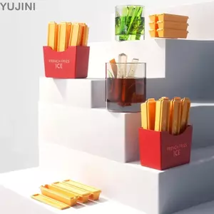 Khay làm đá viên YUJUNI, có hộp lưu trữ Khuôn làm đá viên dễ dàng phát hành, Máy làm đá viên có thể tái sử dụng hình chữ nhật Thanh bếp DIY