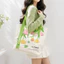 Túi đeo vai CPINCP, Túi Tote dung tích lớn bằng vải Canvas, Túi mua sắm in hoa nhẹ có thể tái sử dụng thời trang