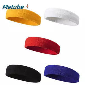 Băng đô thể thao METUBE, Đai rộng Độ đàn hồi mạnh Khăn trùm đầu hấp thụ mồ hôi, Bán chạy Băng đô phòng tập thể dục màu trơn chống trượt chạy bộ