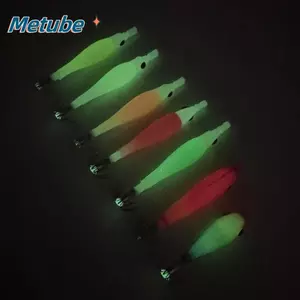 METUBE Mực Jig, Vải Silicon Gói Câu Cá Biển EGI Mực Móc, Jigging Dạ Quang Nhỏ Tôm Gỗ Bạch Tuộc Jig Câu Cá Biển