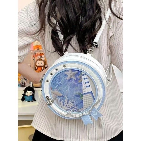 [Hỏa Tốc] Túi Ita cỡ nhỏ trong suốt, thiết kế đa năng có thể đeo vai, đeo chéo hoặc đeo như ba lô