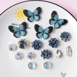 Set Charm Ánh Trăng Hồ Điệp Moonlight Butterfly Crystal Collection Bướm Xanh Hoa Đính Đá Pha Lê Cao Cấp