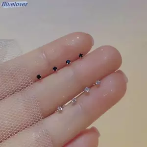 Bluelover 1 Cặp Thời Trang Hợp Thời Trang Mini Zircon Bông Tai Dành Cho Nữ Bé Gái Hình Học Hàng Ngày Bông Tai Nhỏ Xương Tai Móng Tay Trang Sức Phụ Kiện Mới