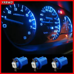 YRBWD 10 Bóng Đèn Nội Thất Ô Tô Màu Xanh T5 B8.5D Dash Gauge Auto