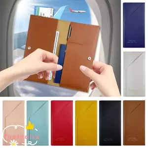 TOPTOOLCX Bao Hộ Chiếu, Ví Hộ Chiếu Da Pu Màu Trơn, Túi Đựng Tài Liệu Du Lịch Unisex Nhẹ Nữ