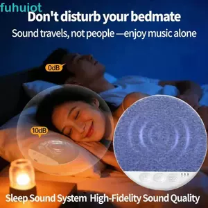 FUHUIOT Dưới Gối Loa Bluetooth, Máy Âm Thanh Siêu Mỏng Bluetooth 5.4, Âm Thanh Nổi HiFi Hẹn Giờ Tắt Kết Nối Không Dây Máy Tiếng Ồn Trắng Giảm Mất Ngủ