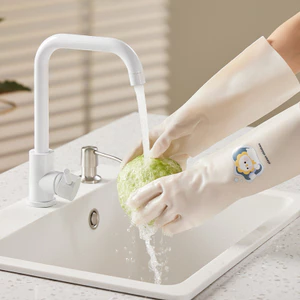 Găng Tay Rửa Chén Nitrile Nhà Bếp Nữ Hộ Gia Đình Dày Cao Su Bền Da Công Việc Nhà Vệ Sinh Quần Áo Giặt Chống Thấm Nước QCOK
