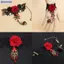 Bluelover Hot Mới Thanh Lịch Phong Cách Gothic Ren Hoa Hồng Đỏ Vòng Tay Có Thể Điều Chỉnh Nhẫn Mới