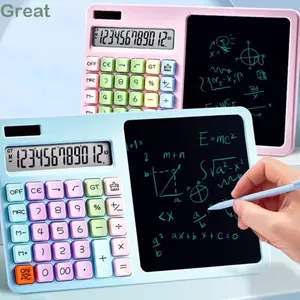 Máy tính TUYỆT VỜI, Màn hình LCD lớn Máy tính khoa học 12 chữ số, Máy tính chức năng tiêu chuẩn với bảng viết LCD Bộ nguồn kép Chức năng tiêu chuẩn Máy tính Quà tặng