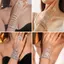 KUZHEN 1 Chiếc Nhiều Lớp Giả Kim Cương Giả Hợp Kim Vòng Tay Cá Tính Tích Hợp Tay Ngón Tay Vòng Tay Cưới Cô Dâu Nữ Jewelr HOT