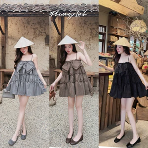 ĐẦM BI 2 DÂY ĐÍNH NƠ FORM SUÔNG BYJOLIE