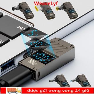 Bộ chuyển đổi WEAVELYF Type-C sang DC, Màn hình kỹ thuật số thông minh Bộ chuyển đổi USB-C sang DC, Đầu nối nguồn máy tính xách tay đa năng sạc nhanh PD 100W cho / / Dell