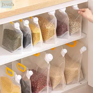 Túi kín hạt JVSUB 5 chiếc, Túi lưu trữ ngũ cốc trong suốt chống ẩm, Túi giữ tươi chống côn trùng có thể tái chế Đồ dùng nhà bếp